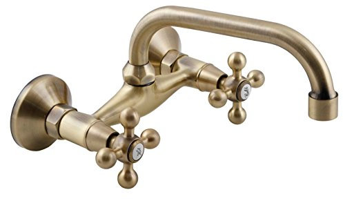 Elegante Tipo 'C' Latón Antiguo Baño Grifo Cocina Antiguo Cabezas Retro
