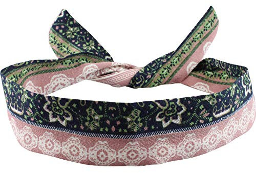 Wire Headband Head Wrap Dusky Pink Floral