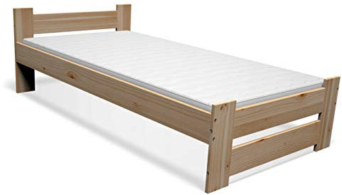 Best For You Doppelbett Futonbett Seniorenbett erhöhtes Bett aus 100% Naturholz mit Visco-matratze 15 cm und Lattenrost viele Größen (90x200 cm)