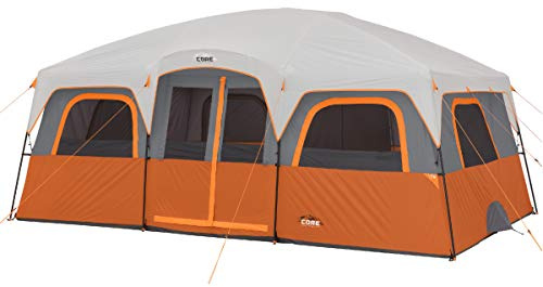 CORE 12 Person Tent | Large Multi Room Family Cabin Tent with Carry Bag for Outdoor Car Camping | Included Storage Pockets for Camping Accessories