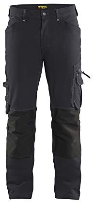 Blaklader 198916449899C56 X1900 4-Wege Stretch Handwerker Arbeitshose ohne Nageltaschen, Dunkelgrau/Schwarz, Größe C56