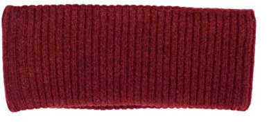 FosterNatur, Merino Stirnband Rippe mit Baumwollfutter, 100% Wolle (Russet red)
