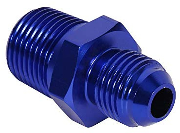Tbest AN6 auf 3/8 NPT Fitting-Adapter, Aluminium-Außengewinde, Flare AN6 auf 3/8 NPT Straight Fitting Adapter, blau