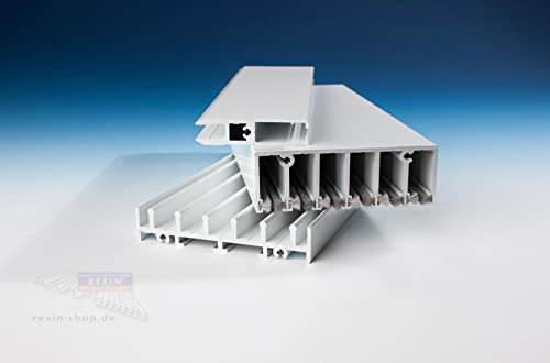 Rexin REXOslide Glasschiebewand, Glasschiebetür, Schiebewand inkl. ESG-Glas 6 spurig, 3 Meter breit (Weiß)