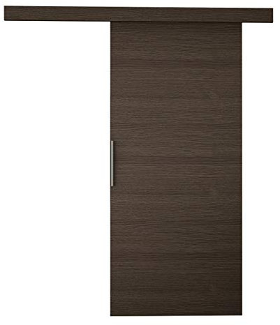 Mirjan24 Schiebetürsystem Flash I mit Selbstschließer Zimmertür Aluminiumgriff Komplett-Set für Schiebetüren, Tür Innentüren Trennwände (Choco, Modell: 90)