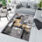 TAPISO Maya Teppich Kurzflor Modern Grau Creme Schwarz Gelb Meliert Streifen Splash Design Wohnzimmer Schlafzimmer ÖKOTEX 200 x 300 cm