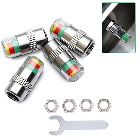 Reifenventilkappen, 35 psi TPMS Reifendruckkontrollventil, Schaftkappe, Reifensensor, Anzeige, Reifenventilkappen (2,4 bar