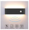 Wandleuchte Bewegungsmelder Innen 12W Warmweiß, LED Wandlampe Innen Modern Up and Down Aluminium Innenleuchte, Wandleuchte Innen für Wohnzimmer/Flur/Treppen/Garage -Schwarz