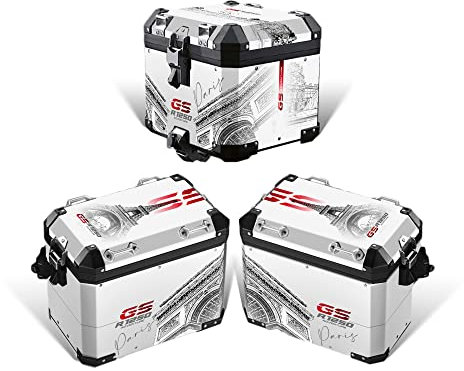 KIT PROTEZIONI ADESIVI VALIGIE RIVESTIMENTO COMPLETO COMPATIBILE CON BMW ALU 2° MODELLO R 1250 GS ADV Citywonder Collection PARIS (Ice Grey VA2-FM-028)