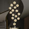 Kinbolas LáMparas De ArañA 15 Bolas vidrio Cristal Modernas,LED Candelabro Lampara Techo,Lamparas Decorativa Colgantes De Escaleras Interior Para Salon,Comedor,R(Color:Dorado champagne)