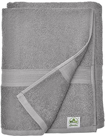 leevitex® Handtuch-Set, flauschig und saugstark, 2 Duschtücher, 70 x 140 cm, Qualität 500 g/m², 100% Baumwolle - Grau
