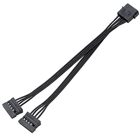 Molex Câble d'alimentation 4 broches vers double SATA femelle 22 cm