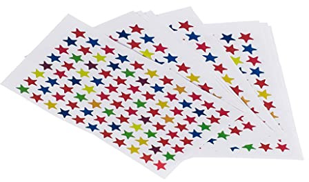 Bunte Stern-Aufkleber, 10 Blatt, 880 Stück, ideal zum Basteln, Belohnungen und Spaß