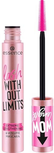 Essence Cosmetics lash WITHOUT LIMITS EXTREME LENGTHENING & VOLUME MASCARA, lunga durata, volumizzante, ultra nero, allungamento, 13 ml