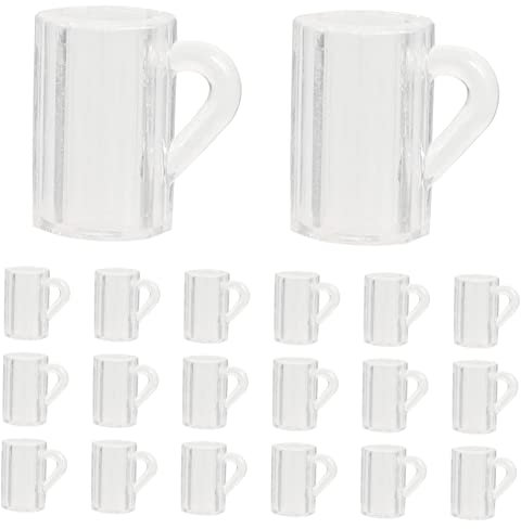 OFFSCH 20pezzi Miniature di Bicchieri da Birra per Casa delle Bambole Eleganti Accessori Decorativi per Miniature e Decorazioni Domestiche