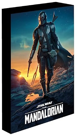 Pyramid International Star Wars Leinwandbild, Motiv: Mandalorian Nightfall, 30 x 40 cm, Leinwandbild und Star Wars Geschenke für Männer, Frauen und Kinder, offizielles Lizenzprodukt