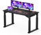 SANODESK QS2+140 * 70cm Dual Motors Standing Desk Height Adjustable Electric Sit Stand Up Desk with Splice Board, Black Frame + Black Desktop