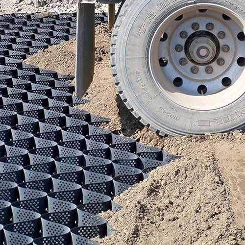 MekUk Kiesstabilisator-Gitter, Waben-Kies, 5 cm dick, Bodenstützgitter mit Regenwasserverteilungslöchern für Landschaftsbau, Parkplätze, Garten (Größe : 4 m x 6 m)