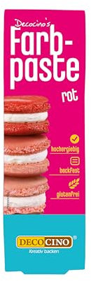 DECOCINO Farbpaste Rot – 20 g – Lebensmittelfarbe, ideal zum Einfärben von Kuchen, Fondant und Cremes – AZO-frei und glutenfrei
