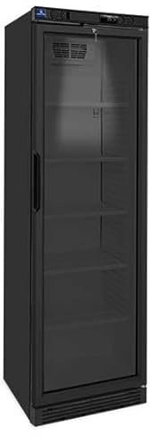 Armoire Réfrigérée Verticale 373 Litres avec Porte en Verre et 5 Étagères +1°/+10°C - Couleur Noire - Mastro
