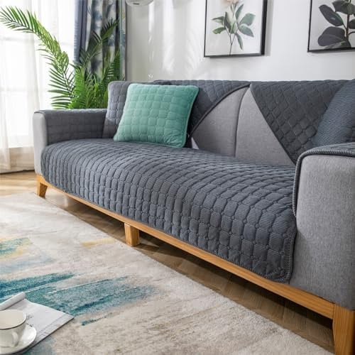 YWQJL Sofabezug 1 2 3 4 Sitzer Sofaschoner rutschfest Couchbezug L Form Waschbarer Dekor Perim Sofa Decken Sofaschutz Katze Hund Decke Doppelseitiger Gesteppter(B-1,110x240cm)