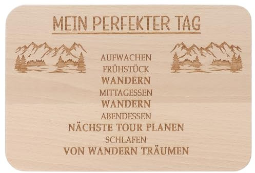 Spruchreif · Frühstücksbrettchen Wandern · Brotzeitbrett mit Gravur · Geschenke für Wanderer · Geschenk Wandern