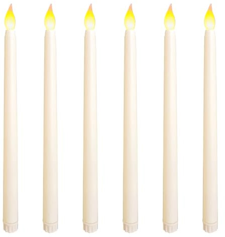 Wonvify Velas Led Efecto Llama 6 Piezas, Velas LED Blancas Sin Fuego, Velas Electricas a Pilas, Velas Decorativas para San Valentín, Cumpleaños, Fiestas, Navidad, Festivales, Luz Blanca Cálida