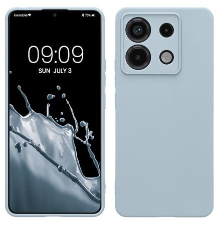kwmobile Custodia Compatibile con Xiaomi Redmi Note 13 Pro 5G / Poco X6 5G Cover - Back Case per Smartphone in Silicone TPU - Protezione Gommata - blu chiaro matt
