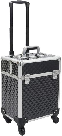 Makeup Koffer Kosmetikkoffer Schminkkoffer Beautycase für Damen Makeup Kosmetik Koffer Nagelkoffer Friseurkoffer mit Rollen für Kosmetikerinnen und Visagisten für Nagelstudios und Make-up Artists