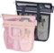 Dinghaole Borsa da Doccia in Rete, 2 Pezzi Borsa da Doccia Portatile ad Asciugatura Rapida per dormitorio, Palestra, Nuoto, Spiaggia - 25 x 26 cm (Rosa + Nero)