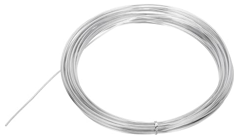 QUARKZMAN Eloxierter Basteldraht 1.5mmx10m Aluminiumdraht Draht zum Basteln Schmuckdraht Basteldraht Metallgedächtnis Flexibler Handwerksdraht für Schmuck Dekokranz DIY (40 AWG, Silber)