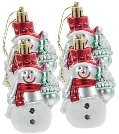 Anneome 4stücke Weihnachtsbaumhänger Schneemann Dekoration Xmas Ornamente Für Festliche Anlässe Für Zuhause Und Geschäftsdekoration Vielseitig Einsetzbar Und Platzsparend