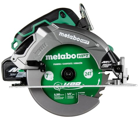 Metabo HPT Scie circulaire 36 V MultiVolt™ de 19,5 cm avec technologie d'amplification de couple, C3607DB