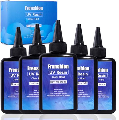 5 piezas de 100 g de mejora de cura rápida. Resina UV transparente de tipo duro, pegamento UV de curado ultravioleta, pegamento adhesivo de resina activado por luz solar para la fabricación de joyas