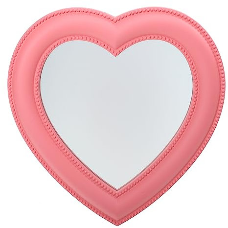 MERRYHAPY Miroir De Maquillage De Cœur Miroir De Table Ajustable pour Fille Usage Quotidien Chambre Salle De Bain