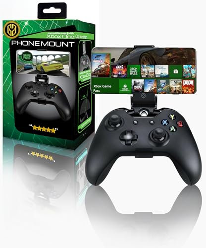 Ghost Gear Xbox One Controller Mobile Gaming Clip, Adjustable Phone Holder Clamp for Xbox One Controller, Black
