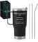 Maverton Mug Isotherme Personnalisable Noir en Acier Inoxydable 600 ml - Mug Personnalisé Maitresse avec 2 Pailles et Boîte - Cadeau Maitresse d'École fin d'année - Cadeau Prof enseignante