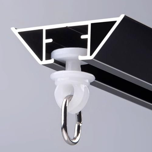 gardinenschiene vorhangschiene Schwarze Vorhangschiene für Decken- oder Wandmontage, 4 bis 33 Fuß lang, einfach zu installierende, leichtgängige Vorhangschiene, kommerzielles, robustes Aluminium-Vorha