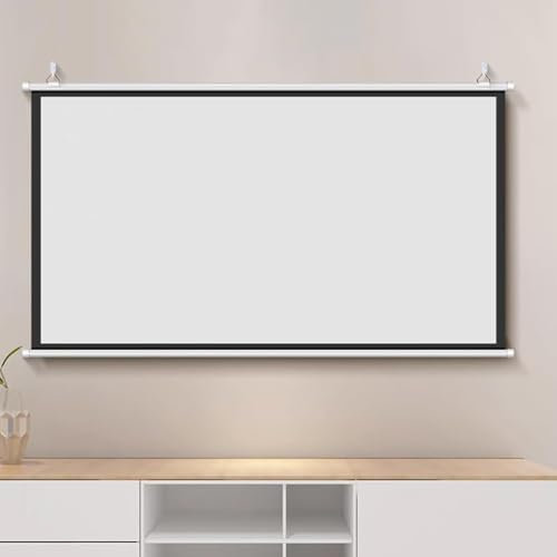 Manual Pull Down Projector Screen, Movie Projection Screen HD 16: 9/4:3, Wall Mounted HD Projection Screen, For Schools Meeting Indoor Outdoor,Foldable Projector Screens Pull Down(16:9,72)