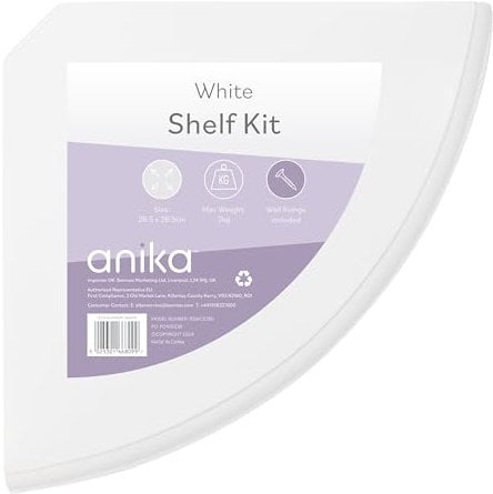 Anika Schwebendes Eckregal, einfach zu montieren, Wandmontage, MDF-Oberfläche, mit Befestigungsmaterial im Lieferumfang enthalten (28,5 x 28,5 cm)