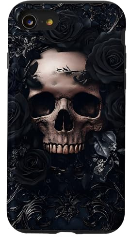 Gothic Totenkopf mit Rosen Hülle für iPhone SE (2020) / 7 / 8