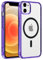 Coiwxmoi Cover Magnetica per Apple iPhone 12/iPhone 12 pro 6.1,Compatibile con Magsafe,Sottile Traslucido Satinato Morbido Silicone TPU Hard PC Custodia Antiurto Anti-Graffio Protettiva Cover,Viola