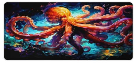 Tappetino per mouse Seabed Octopus Mouse Pad Speed Gaming Mouse Pad Extra Large MousePad Table Mat Large Size Migliorata Precisione e velocità 40x90cm