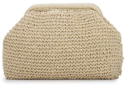 SUKUTU Paille Crochetée Portefeuille Femme Nuage Crochetée Sacs Vertical Random Sac