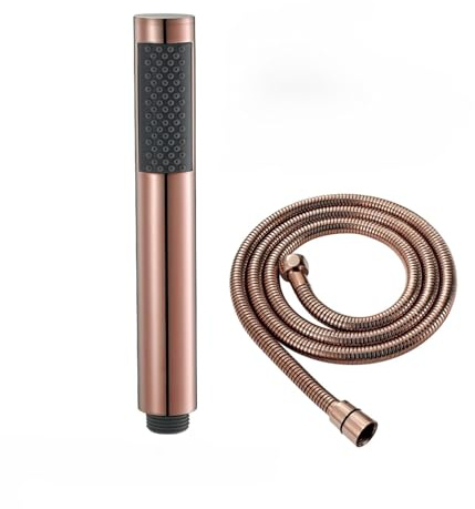 Fymlok Pommeau de Douche Accessoires de Douche de Pomme de Douche à Haute Pression en Acier Inoxydable Gris/Or Rose/Blanc/Or brossé(Brushed Rose gold2pc)