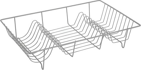 MEHRU Stainless Steel Dish Drainer Rack – Kitchen Dish Drying Rack with 18 Slots Anti-Rust Wire Dish Rack for Kitchen Countertop L48.5 x W30 x H10cm (Silver)