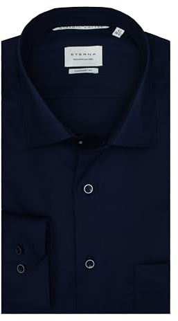 ETERNA Herren Langarm Hemd Comfort FIT | Dynamic Cotton™ | Dunkelblau | 100% Baumwolle | Kentkragen Gr. 48