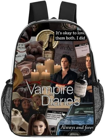 ILWVWVHK The Vampire diaries Backpack Comfort Fit Clear Swim Bag Transparent PVC Waterproof School Bag for Boys Girls Kids