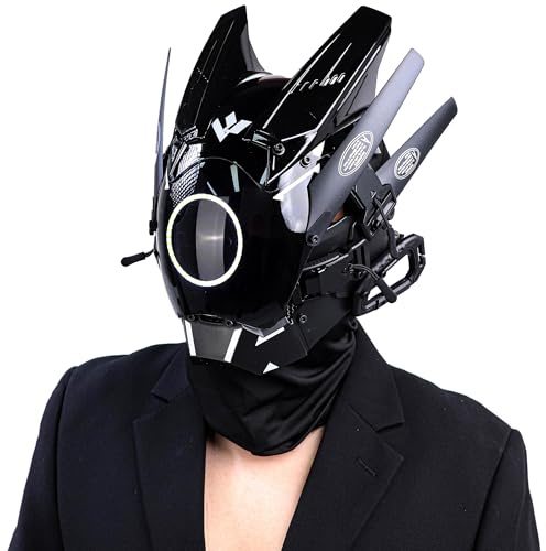 Punk Mask Helmet for Adult Cool samurai Mask Futuristic Gothic Helmet Halloween Cosply Party Music Festival Accessories