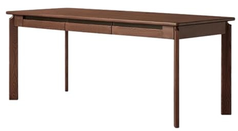 Lizhuzhuzs28 PC Laptop Table Workstation 70.8 Modern Ash Wood Rectangle Desk with Hidden Drawer, Simple Style Study Writing for Home Office, Walnut Desk Office Study Desk
